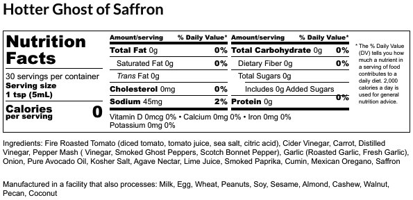 Hotter Ghost Of Saffron - Hot Sauce